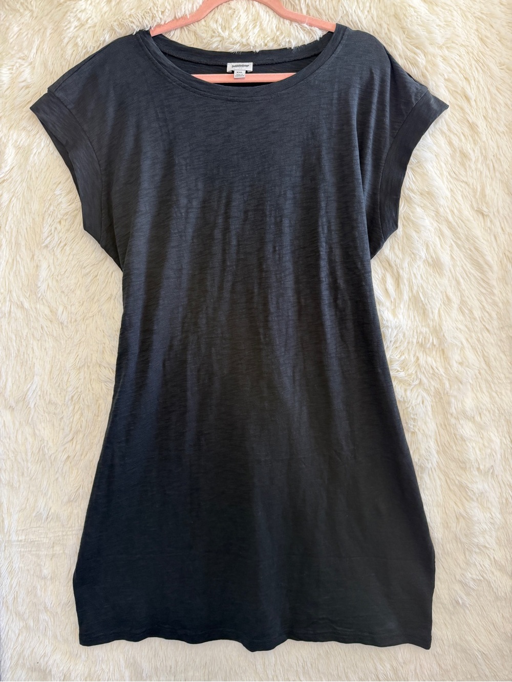 J Crew Womens Slub Knit T-Shirt Mini Dress XXL Grey Quiet Luxury Capsule Cotton